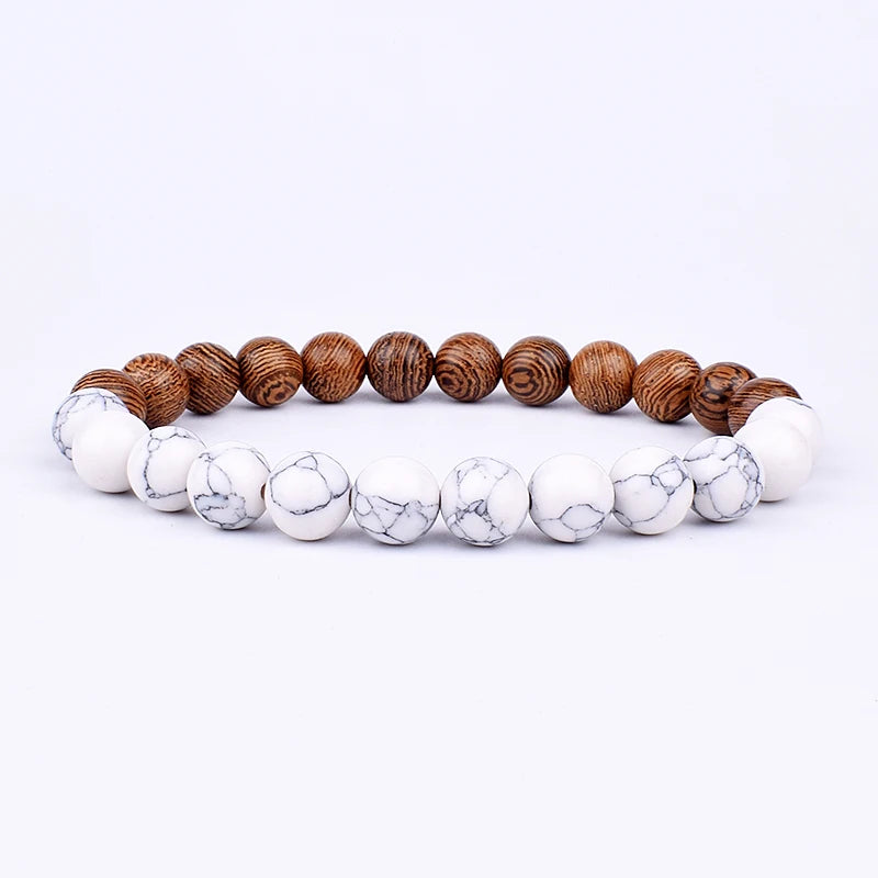 Volcanic Stone Bracelet for Men Lava Wooden 8Mm Beads Bracelet Tibetan Buddha Wrist Chain Women Men Jewelry Gift New Bracelets