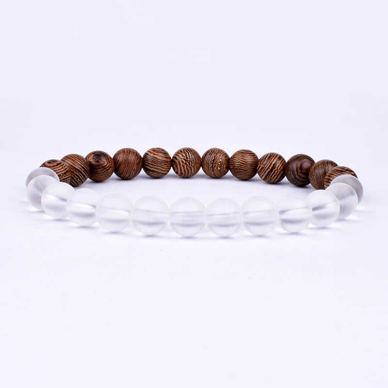 Volcanic Stone Bracelet for Men Lava Wooden 8Mm Beads Bracelet Tibetan Buddha Wrist Chain Women Men Jewelry Gift New Bracelets