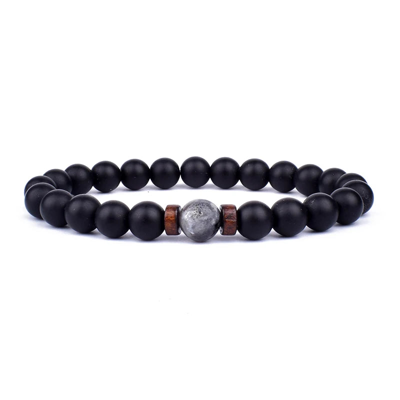 Volcanic Stone Bracelet for Men Lava Wooden 8Mm Beads Bracelet Tibetan Buddha Wrist Chain Women Men Jewelry Gift New Bracelets